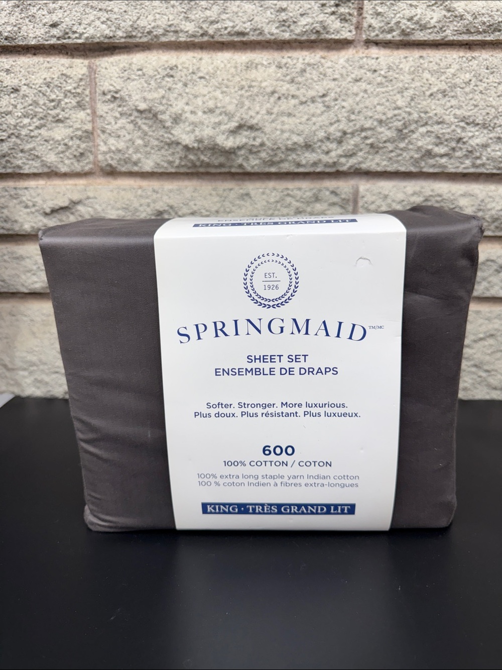 Springmaid 600 Thread Count Cotton Sheet Set - Charcoal